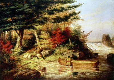 Indians Transporting Furs through the Canadian Wilderness, 1858 by Cornelius Krieghoff